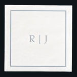 Monogram Initialen Dusty Blue Elegant Wedding Servet<br><div class="desc">Ontworpen met tekst sjabloon voor monogrammed initialen die u kunt aanpassen!</div>