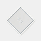 Monogram Initialen Dusty Blue Grey Wedding Servet (Hoek)