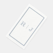Monogram Initialen Dusty Blue Modern Wedding Servet (Hoek)