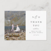 Monogram Initialen Elegante Ampersand Foto Bruilof Bedankkaart (Voorkant)