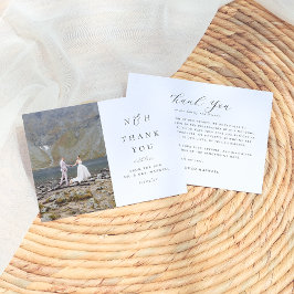 Monogram Initialen Elegante Ampersand Foto Bruilof Bedankkaart