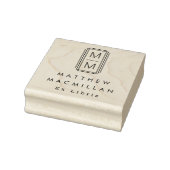 Monogram initialen en naam Ex libris bibliotheekbo Rubberstempel (Stempel)