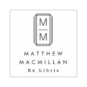 Monogram initialen en naam Ex libris bibliotheekbo Rubberstempel (Afrduk)