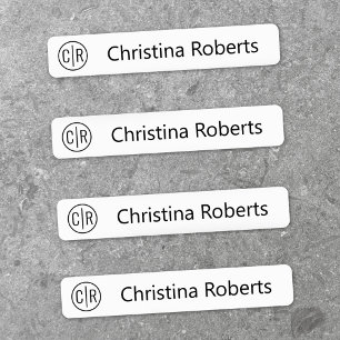 Monogram initialen en textiel- en kledingetiketten labels