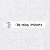 Monogram initialen en textiel kledingetiketten labels (Design 1)