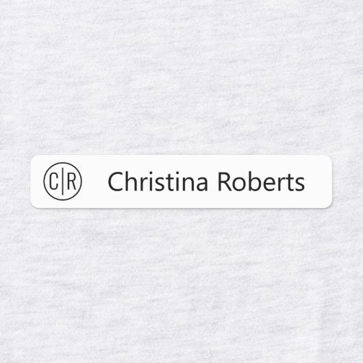 Monogram initialen en textiel kledingetiketten labels (Design 1)