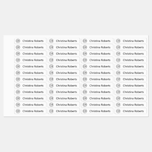 Monogram initialen en textiel kledingetiketten labels (Vel)