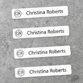 Monogram initialen en textiel kledingetiketten labels