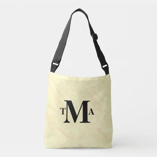 Monogram Initialen Gele Waterverf Crossbody Tas (Voorkant)