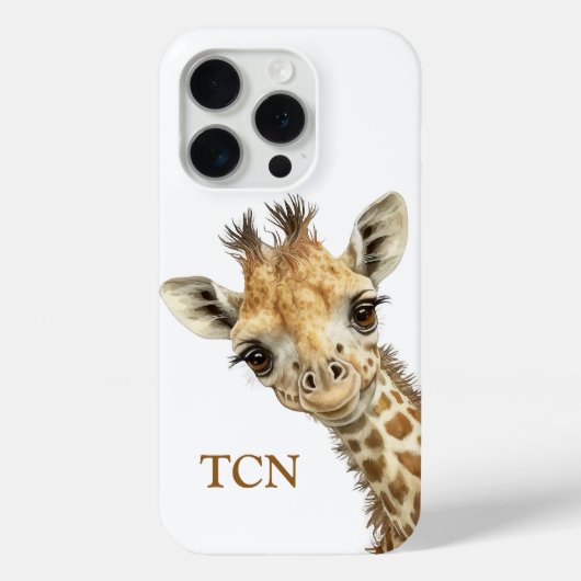 Monogram Initialen Giraffe Schattigee Schattige Wa Case-Mate iPhone Case (Achterkant)