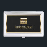 Monogram Initialen Gold omhulde professionele donk Visitekaarthouder<br><div class="desc">Monogram Initialen Gold Fed Professional Card Holder.</div>