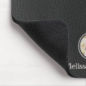 Monogram Initialen Goud Koeienhuid Print Metallic Muismat (Hoek)