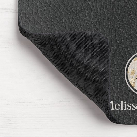 Monogram Initialen Goud Koeienhuid Print Metallic Muismat (Hoek)