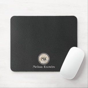 Monogram Initialen Goud Koeienhuid Print Metallic Muismat