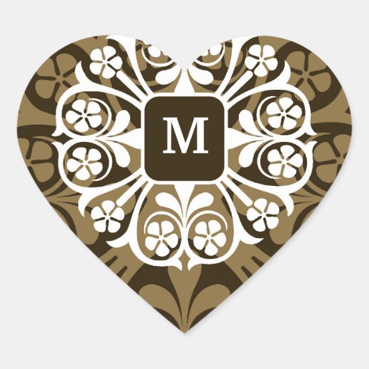 Monogram Initialen Gouden Hart Stickers (Voorkant)