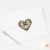 Monogram Initialen Gouden Hart Stickers (Envelop)