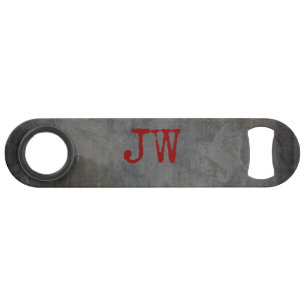 Monogram Initialen Groomsman Bestman Urban Grey Re Speed Flessenopener