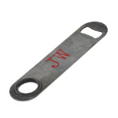 Monogram Initialen Groomsman Bestman Urban Grey Re Speed Flessenopener (Achterkant Gekanteld)
