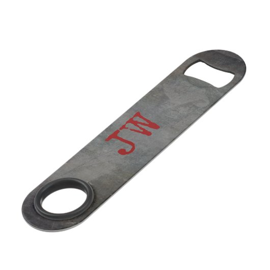 Monogram Initialen Groomsman Bestman Urban Grey Re Speed Flessenopener (Achterkant Gekanteld)