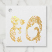 Monogram Initialen in Cat Engels Taal Bedankjes Labels (Voorkant)