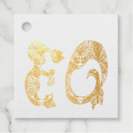 Monogram Initialen in Cat Engels Taal Bedankjes Labels