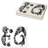 Monogram Initialen in Cat Engels Taal Rubberstempel (Gestempeld)