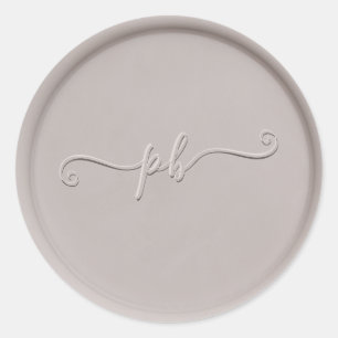 Monogram Initialen Klay Wax Seal Sticker