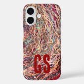 Monogram initialen kleurrijke abstracte patroongir Case-Mate iPhone case (Achterkant)