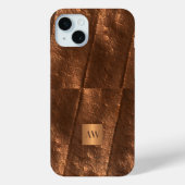 Monogram initialen koper metallic faux folie Case-Mate iPhone case (Achterkant)