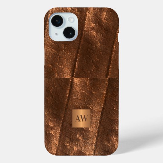 Monogram initialen koper metallic faux folie Case-Mate iPhone case (Achterkant)