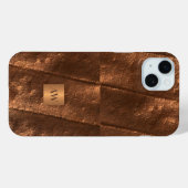 Monogram initialen koper metallic faux folie Case-Mate iPhone case (Achterkant (horizontaal))