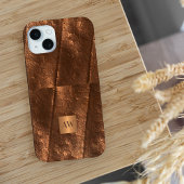 Monogram initialen koper metallic faux folie iPhone hoesje