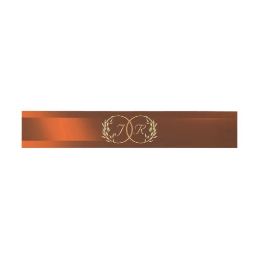 Monogram Initialen - Koper Uitnodigingen Wikkel (Vlak)
