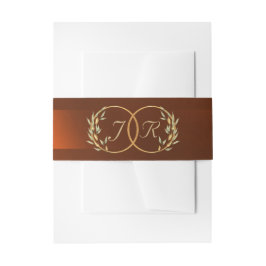 Monogram Initialen - Koper Uitnodigingen Wikkel