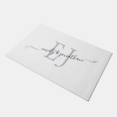 Monogram Initialen Koppels Namen Wit Deurmat (Schuin)