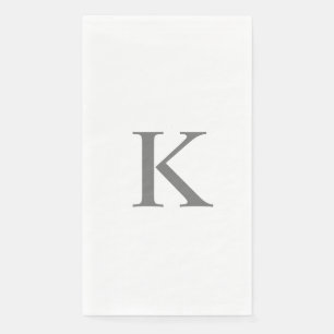 Monogram Initialen Letter Grijs Wit Servet