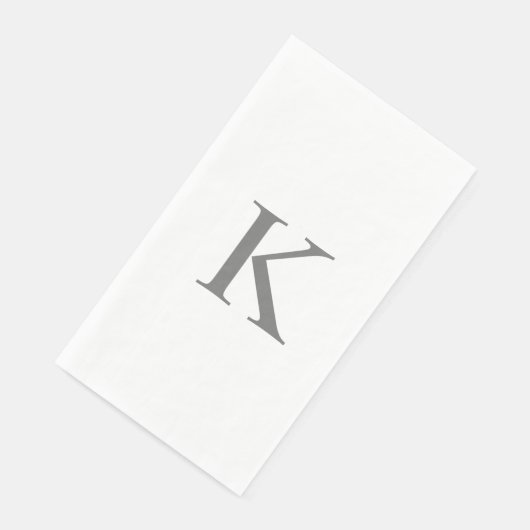 Monogram Initialen Letter Grijs Wit Servet (Hoek)