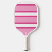 Monogram Initialen, Leuke Roze Strepen, Aangepast Pickleball Paddle (Achterkant)