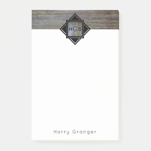 Monogram Initialen Masculine voor jongens | Rustis Post-it® Notes (Voorkant)