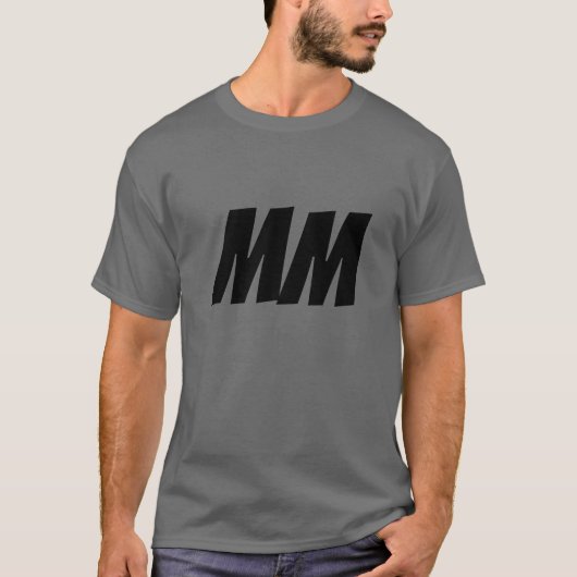 Monogram Initialen met eigen naam Modern Plain Min T-shirt (Voorkant)