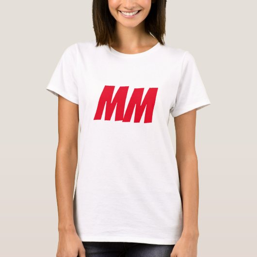 Monogram Initialen met eigen naam Modern Plain Min T-shirt (Voorkant)