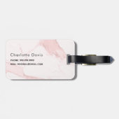 Monogram initialen met roze bruine marmer bagagelabel (Achterkant horizontaal)