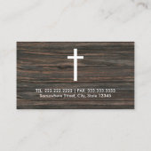 Monogram Initialen Metal & Wood & White Cross Visitekaartje (Achterkant)