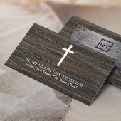 Monogram Initialen Metal & Wood & White Cross Visitekaartje