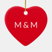 Monogram initialen minimalistisch voor partikeltje keramisch ornament (Achterkant)