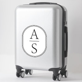 Monogram Initialen Modern Eenvoudige Bagage Sticker