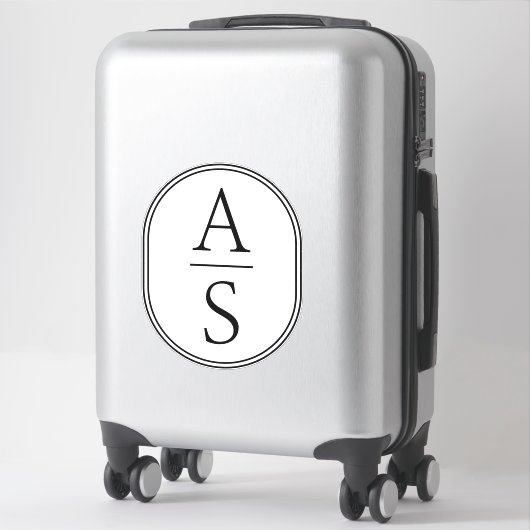 Monogram Initialen Modern Eenvoudige Bagage Sticker (Koffer)