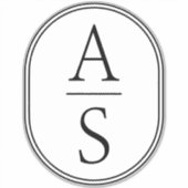 Monogram Initialen Modern Eenvoudige Bagage Sticker (Voorkant)