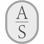 Monogram Initialen Modern Eenvoudige Bagage Sticker (Voorkant)