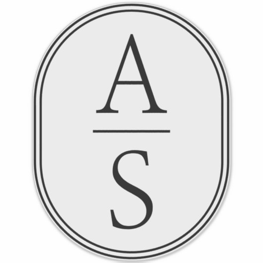 Monogram Initialen Modern Eenvoudige Bagage Sticker (Voorkant)